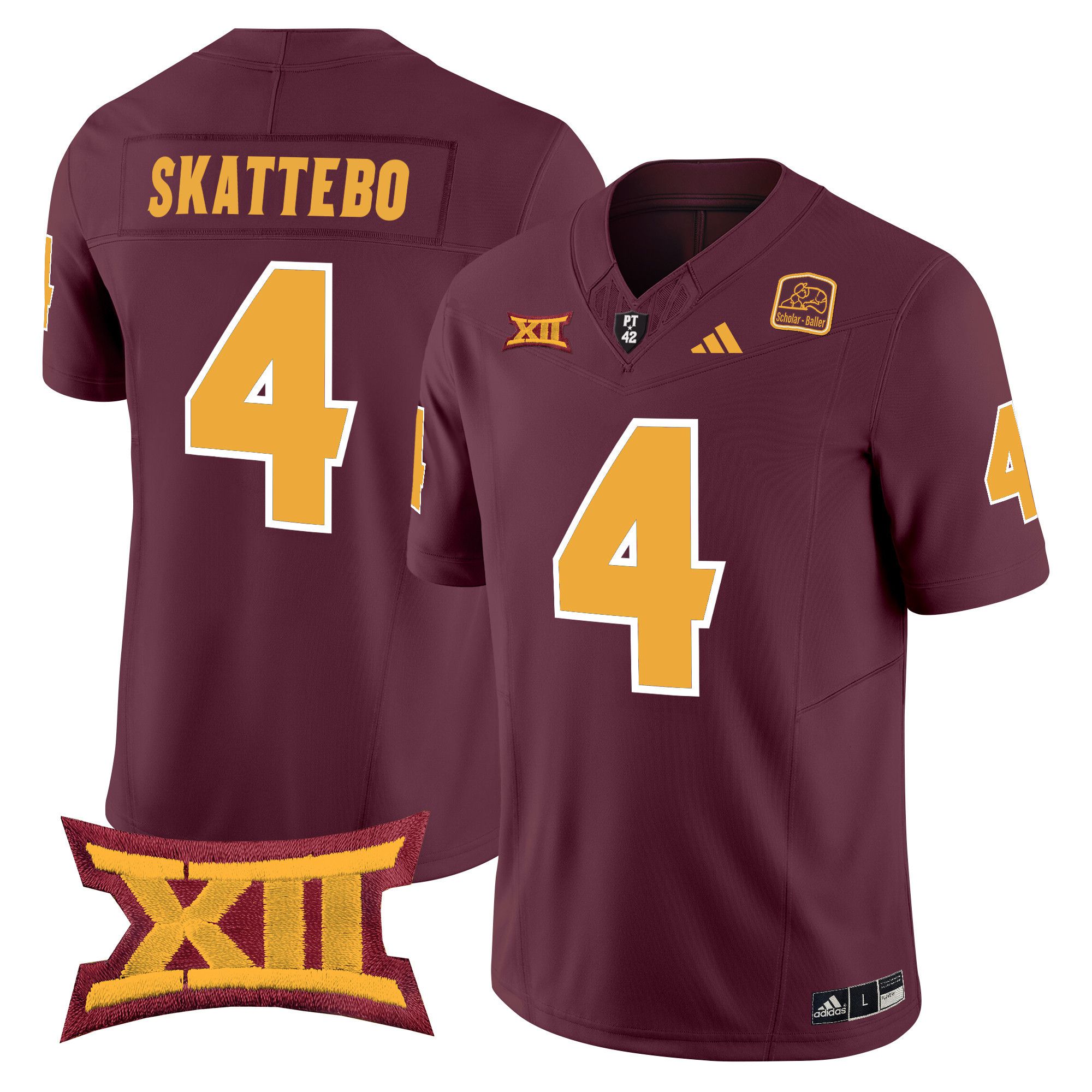 Men Arizona State Sun Devils #4 Skattebo Red 2024 Vapor Limited NCAA Jersey style 1